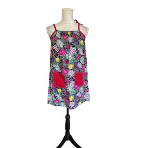 Handmade Floral Apron Dress Red Pockets By Dress A Girl Around The World